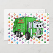 Frohe Weihnachts-Garbage Truck Feiertagspostkarte (Vorne/Hinten)