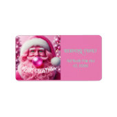 Frohe Weihnachts Gay Retro Pink Mint | Custom Adressaufkleber (Vorne)