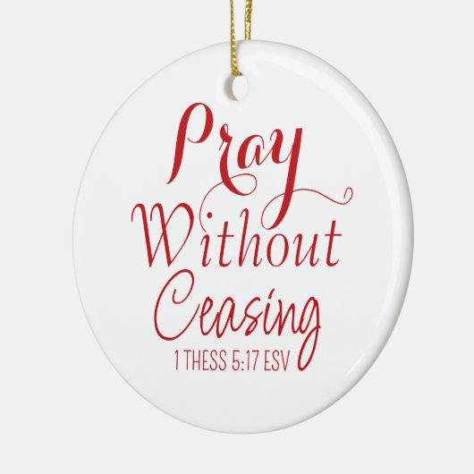 Frohe Weihnachts Gebet Bibel Verse rot und weiß Keramik Ornament (Links)