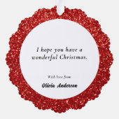 Frohe Weihnachts-Genom mit Glitzer Poinsettia Ornament Karte (Rückseite)