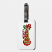 Frohe Weihnachts-Gepäckmarke Gepäckanhänger (Rückseite vertikal)