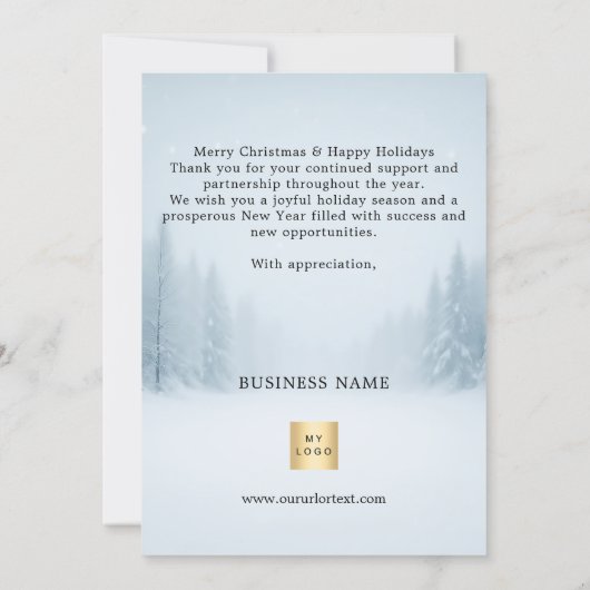 Frohe Weihnachts-Geschäftszeichen Feiertagskarte (Rückseite)