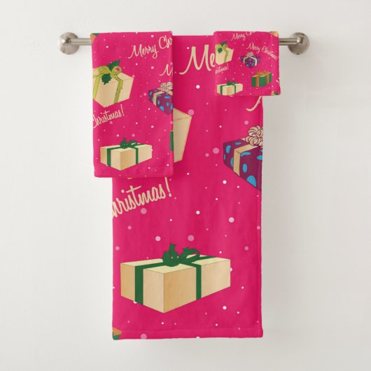 Frohe Weihnachts-Geschenkboxen Badhandtuch Set (Insitu)