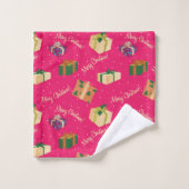 Frohe Weihnachts-Geschenkboxen Badhandtuch Set (Waschlappen)