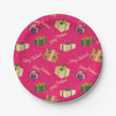 Frohe Weihnachts-Geschenkboxen Pappteller (Vorderseite)
