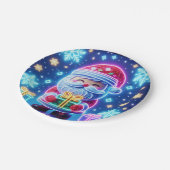 Frohe Weihnachts-Geschenkposter Pappteller (Schrägansicht)