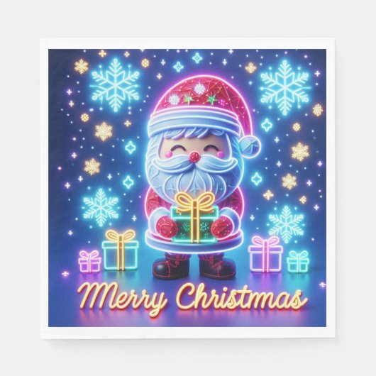 Frohe Weihnachts-Geschenkposter Serviette (Vorderseite)