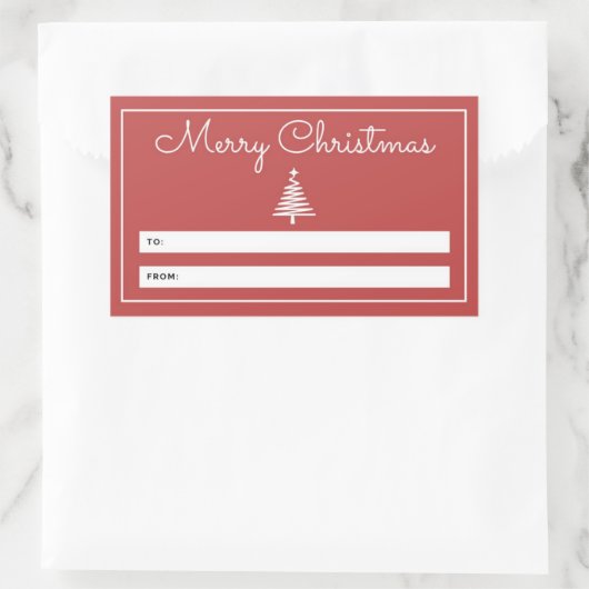 Frohe Weihnachts-Geschenksticker Rechteckiger Aufkleber (Tasche)