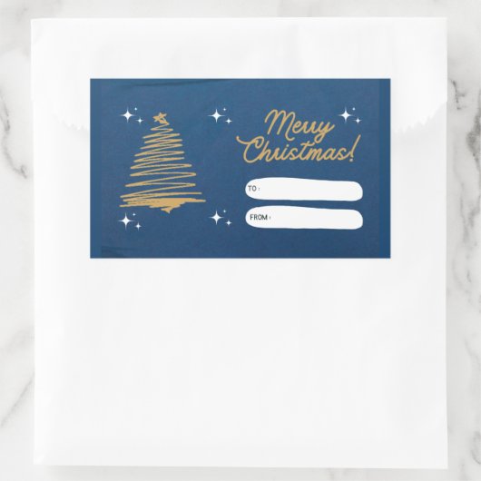 Frohe Weihnachts-Geschenksticker Rechteckiger Aufkleber (Tasche)