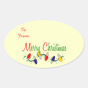 Frohe Weihnachts-Geschenktags Ovaler Aufkleber