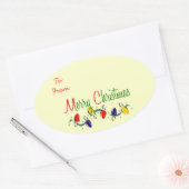 Frohe Weihnachts-Geschenktags Ovaler Aufkleber (Umschlag)