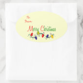 Frohe Weihnachts-Geschenktags Ovaler Aufkleber (Tasche)