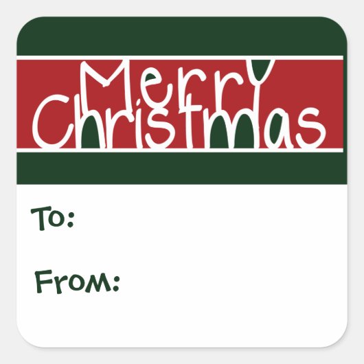 Frohe Weihnachts-Geschenktags Quadratischer Aufkleber (Vorderseite)