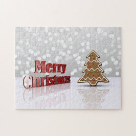Frohe Weihnachts-Gingerbread-Bäume Puzzle