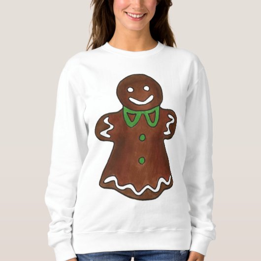 Frohe Weihnachts Gingerbread Cookie Ugly Sweater Sweatshirt (Vorderseite)