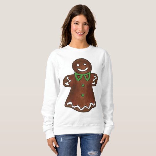 Frohe Weihnachts Gingerbread Cookie Ugly Sweater Sweatshirt (Vorne ganz)