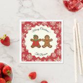 Frohe Weihnachts Gingerbread Couple Paper Napkins Serviette (Beispiel)