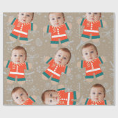 Frohe Weihnachts Gingerbread Custom Face Funny Geschenkpapier (Flach)