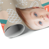 Frohe Weihnachts Gingerbread Custom Face Funny Geschenkpapier (Rolleneckpunkt)