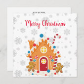 Frohe Weihnachts Gingerbread Haus mit Gingerbread Einladung (Vorne/Hinten)