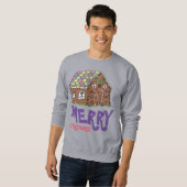 Frohe Weihnachts Gingerbread House Ugly Sweater Sweatshirt (Vorne ganz)