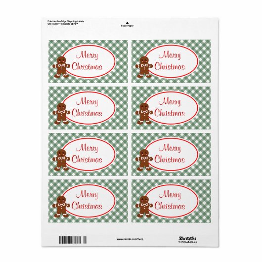 Frohe Weihnachts-Gingerbread-Labels (Vorne)