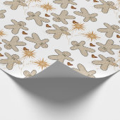 Frohe Weihnachts Gingerbread Man Wrapping Paper Geschenkpapier (Ecke)