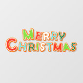 Frohe Weihnachts Gingerbrot Cookie Schriftart Bäck Fensteraufkleber (Blatt)
