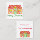 Frohe Weihnachts-Gingerbrothaus Begleitkarte (Vorne/Hinten)