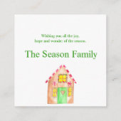 Frohe Weihnachts-Gingerbrothaus Begleitkarte (Rückseite)