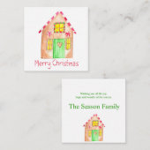 Frohe Weihnachts-Gingerbrothaus Begleitkarte (Vorne/Hinten)