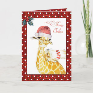 Frohe Weihnachts-Giraffen-Spaß Karte