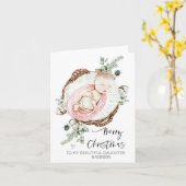 Frohe Weihnachts-Girl-Tochter von Mama Vater Karte (Gelbe Blume)