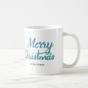 Frohe Weihnachts-Glitzer-Bürste-Skript-Tasse Kaffeetasse