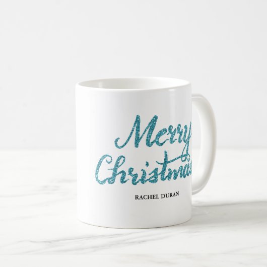 Frohe Weihnachts-Glitzer-Pinsel-Tasse Kaffeetasse (VorderseiteRechts)
