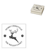 Frohe Weihnachts-Glitzer Reindeer Personalisiert Gummistempel (Stempel)