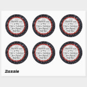 Frohe Weihnachts-Glitzer Schwarz und Rot Stickers (Blatt)