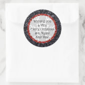 Frohe Weihnachts-Glitzer Schwarz und Rot Stickers (Tasche)