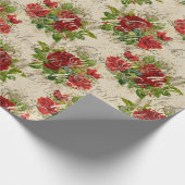 Frohe Weihnachts Glitzer Script Rose Gold Red Ivor Geschenkpapier (Ecke)