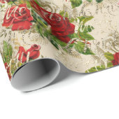 Frohe Weihnachts Glitzer Script Rose Gold Red Ivor Geschenkpapier (Rolleneckpunkt)