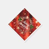 Frohe Weihnachts-Glitzer und glänzende Urlaubsplan Serviette (Ecke)