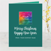 Frohe Weihnachts-Glück Neujahr Logo-Typografie Karte (Gelbe Blume)