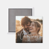 Frohe Weihnachts glücklich Couple Custom Foto Magn Magnet (Vorderseite/Rückseite)