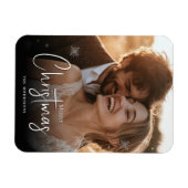 Frohe Weihnachts glücklich Couple Custom Foto Magnet (Horizontal)