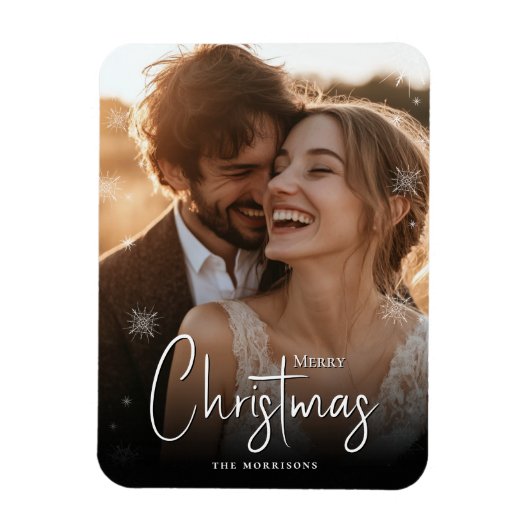 Frohe Weihnachts glücklich Couple Custom Foto Magnet (Vertikal)