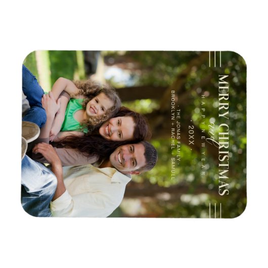 Frohe Weihnachts glücklich Neujahr Script Custom F Magnet (Horizontal)