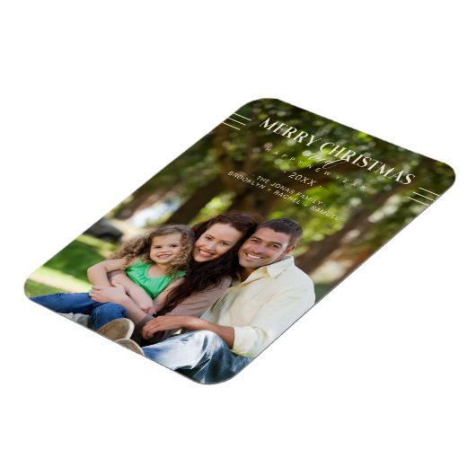 Frohe Weihnachts glücklich Neujahr Script Custom F Magnet (Linke Seite)