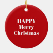 Frohe Weihnachts glückliche Bestätigung Rot Christ Keramik Ornament (Hinten)