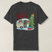 Frohe Weihnachts-glückliche Camper Funny Camping L T-Shirt (Design vorne)
