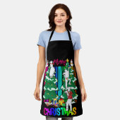 Frohe Weihnachts glückliche Familie Xmas Tree Cele Schürze (Getragen)